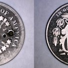 1866 Shield Nickel - Rays - Hole Marked