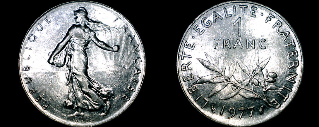 1977 French 1 Franc World Coin  France