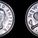 1939 New Zealand 3 Pence World Silver Coin - George VI