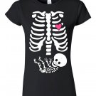 Pregnancy Maternity TShirt Baby Girl Halloween Skeleton