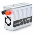 Car DC12V to AC220V Power Inverter Magnesium Alloy 500W with USB Port - Silver