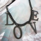 Fashion necklace with black chain love letter pendant