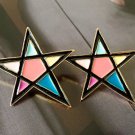 Fashion star earrings pastel color