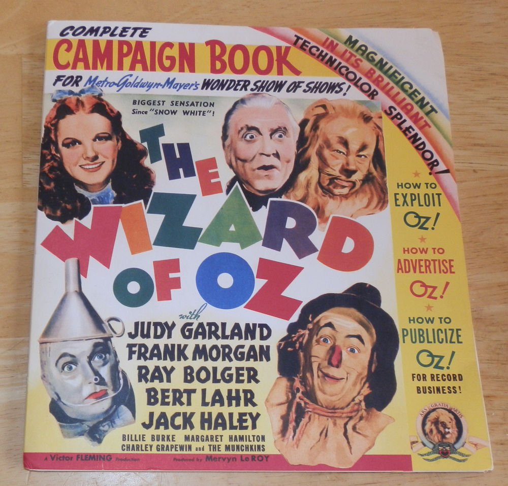 MGM WIZARD OF OZ Complete Campaign Book Advertising Movie 70 year ...