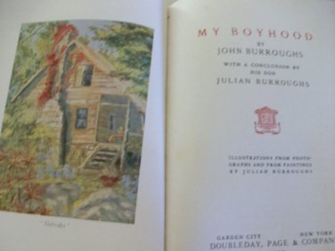 1922 My Boyhood By John Burroughs with son Julian