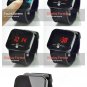 Square 1.8" LED Red Backlight Touch Screen Wrist Watch - Black