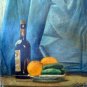 Rach. Still Life with Knife and Wine. Original Large Signed Oil on Plywood 1927