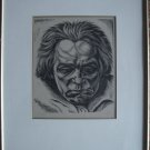 L. van Beethoven. Woodcut Signed by Isaac Friedlander. Latvia – America