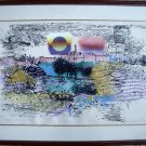 Jerusalem. Original Signed Hand Colored Lithograph by Oded Feingersh. Israel