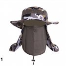 Hiking fishing Sun cover 360 flap UV military boonie hat removable mask camo cap