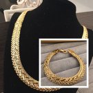 Celebrity JAYZ HIP HOP bullets ammo snakeskin Gold chain 12 MM 20" necklace & bracelet set