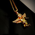 Cubid God Wing Angel charm love choker hip hop gold plated 27" pendant necklace