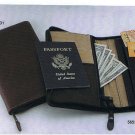 Sheridan Zippered Brown Leather Travel Ticket Case (56731)