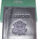 Embossed United States Passport Cover Black  Leather (56528)