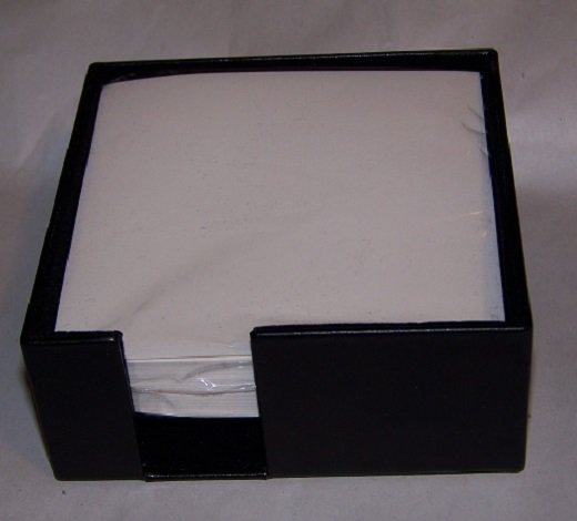 Black Leather Memo Holder 4-1/4" sq. D412