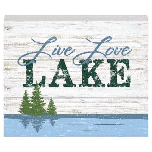 Lakeside Theme Wood Plaque  "Live Love LAKE"  (4606-5101)