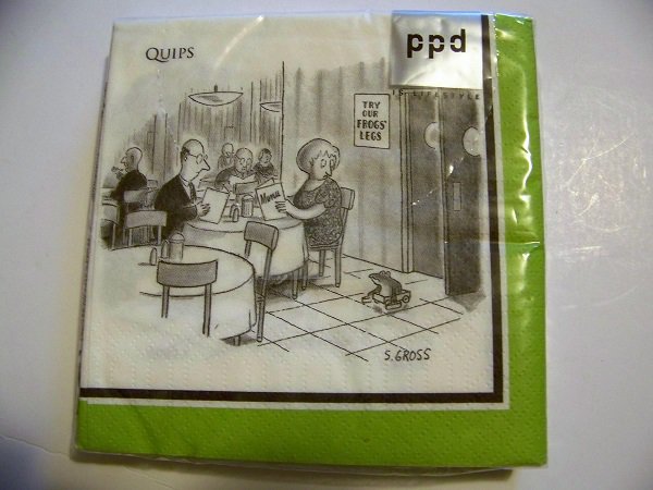 "Try our frogs' legs"  Beverage Napkins  20 napkins/pkg