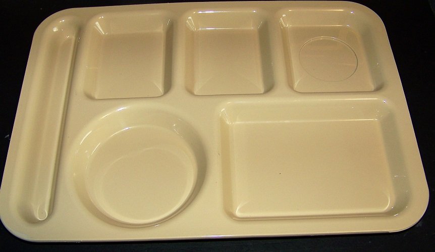 Left-Handed 6-Compartment Tan Tray