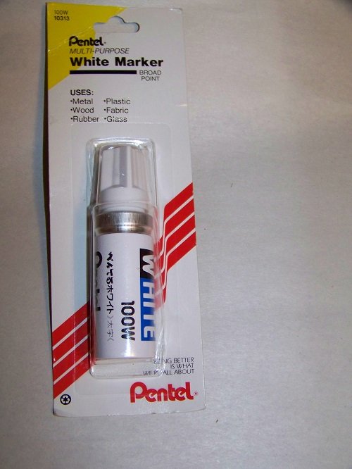 Pentel 100-W  White Marker (BROAD Bullet Pt)