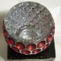 Fitz & Floyd Optic Votive Holder Red with Silver Accents