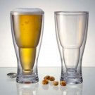 Hopsy-Turvy Upside Down Acrylic  Beer Glass  2pc
