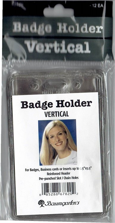 Baumgarten's Vertical Badge Holder  12/pkg.