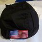 Black Cotton Headwrap with Embroided US Flag (11807)