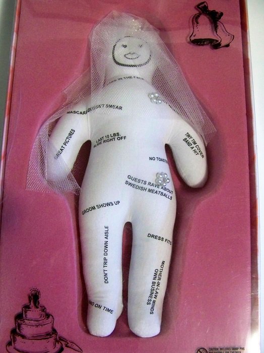 bride and groom voodoo dolls