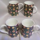 Metallic Acid Bubbles Mug, Gray Green Background, (Zrike Brands)  Set of 4