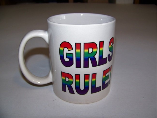 Girls Rule Ceramic Rainbow Mug  11 fl.oz.