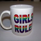 Girls Rule Ceramic Rainbow Mug  11 fl.oz.