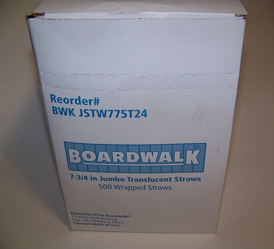 Boardwalk 7 3/4 in. Jumbo Translucent Straws 425 Wrapped Straws