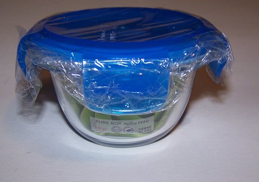 Luminarc Baby Pure Box Round with BLUE Lid, 6.75 oz capacity (123246)