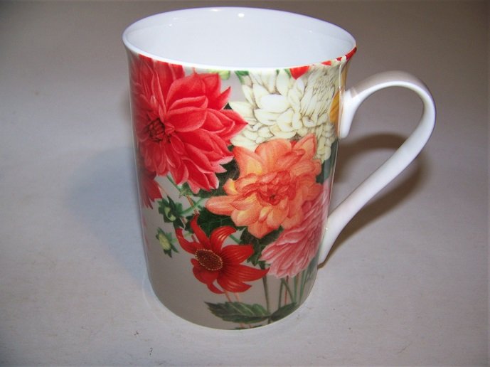 Ideal Home Range Dahla Linen Pattern Bone China Mug