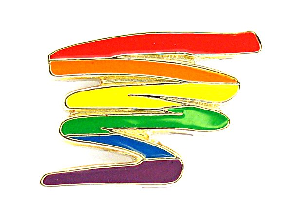 Gay Priide Rainbow Squiggle Lapel Pin  (la54)