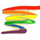 Gay Priide Rainbow Squiggle Lapel Pin  (la54)
