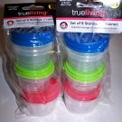 True Living Pack of 8 Plastic Storage / Snack Containers 2.8 oz capacity LOT OF 2pks