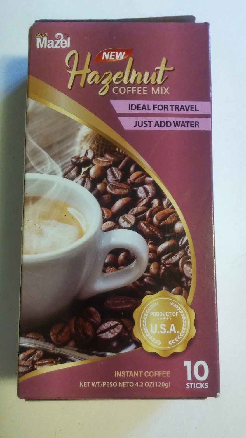 Cafe Mazel Hazelnut Flavor Instant Coffee Mix 10 sticks/pkg