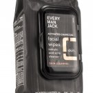 Every Man Jack Skin Activated Charcoal Face Wipes 30 ct