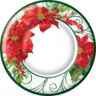 Poinsettia Crackle 10.5  in. Paper Plate Dinner Size  8ct/pkg