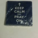 Beverage Napkins Keep Calm and Pray On  Navy 3ply  20ct pkg.