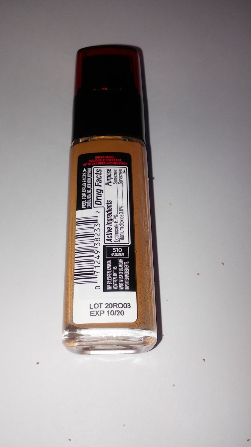 L'Oreal Infallible up to 24HR Fresh Wear Foundation #510 Hazelnut 10/2020