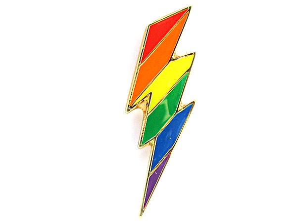 Gay Priide Rainbow Lighting Bolt Lapel Pin  (la55)