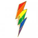Gay Priide Rainbow Lighting Bolt Lapel Pin  (la55)