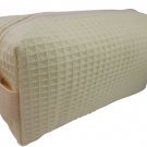 Cotton Waffle Cosmetic Bag Large Beige
