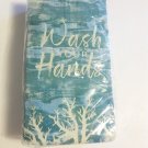 Guest Napkins Wash Your Hands Blue  Coastal Ocean 36 Count 3ply