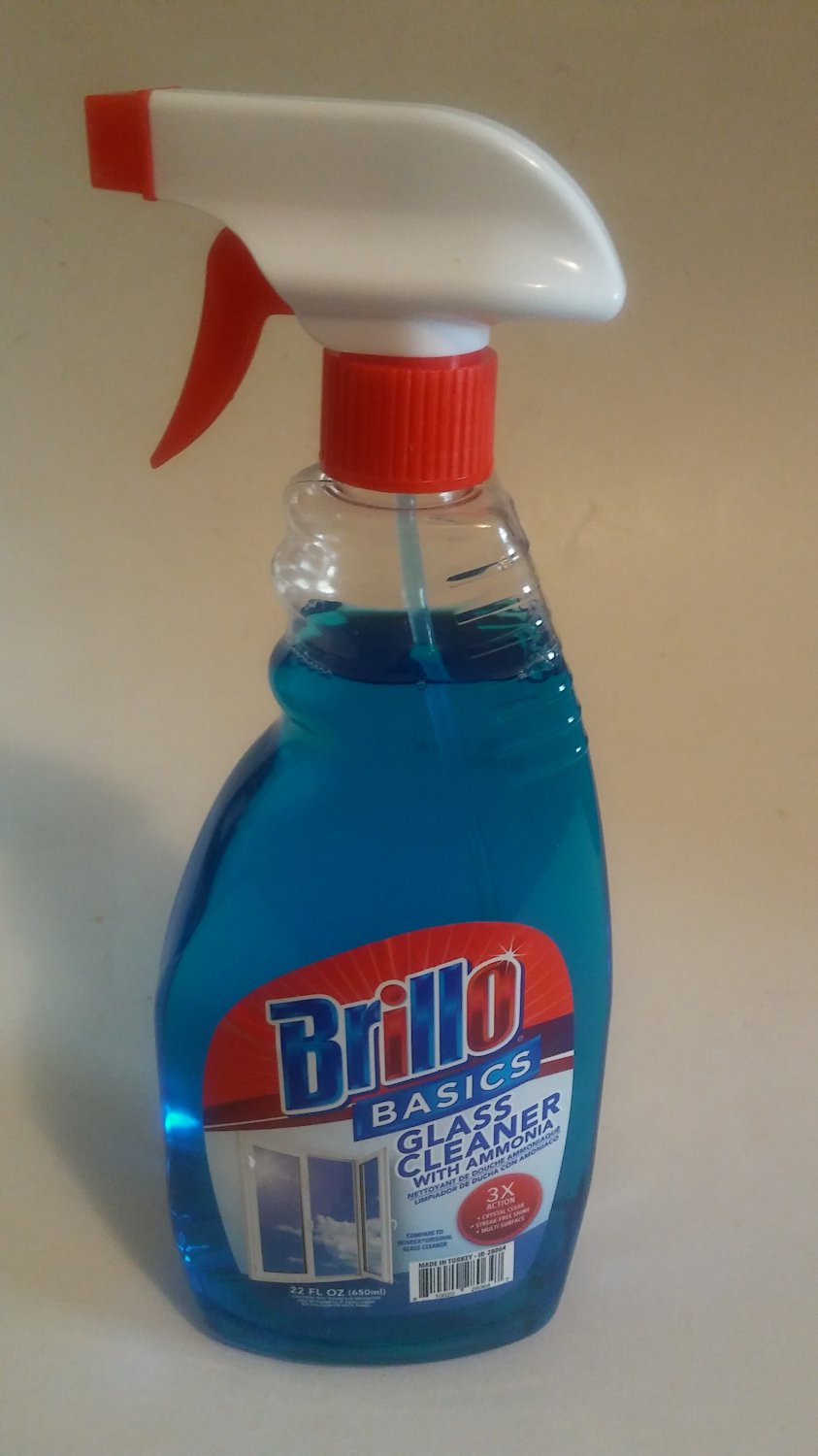 Brillo Basics 22 Oz Spray Glass, Multi Surface Cleaner with Ammonia