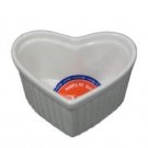 HIC Porcelain 6 oz Heart Souffle Ramekin Dish set of 6