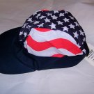 USA Flag Hat Wrap with Solid Blue Billl (11856(