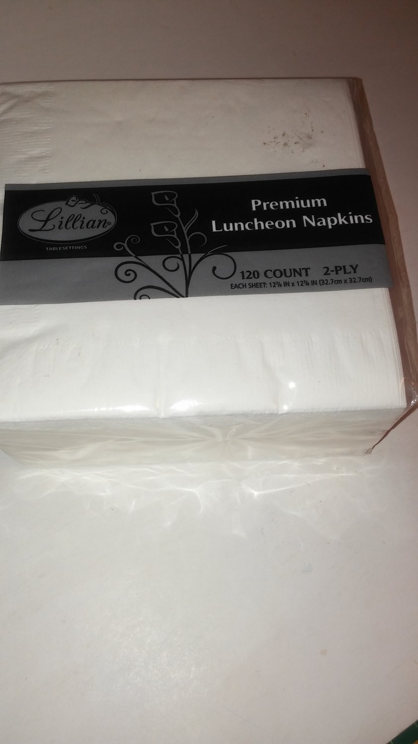 Lillian Tablesettings Premium Luncheon Napkins 2ply  120ct. White